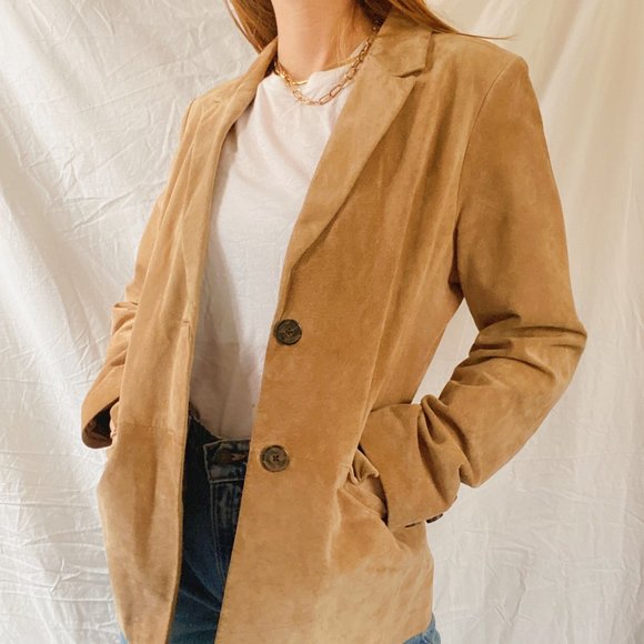 Jaclyn Smith Jackets & Blazers - Jaclyn Smith Leather Boyfriend Blazer